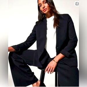 SPANX NWT The Perfect Collarless Oversized Pointe Black Blazer Sz Med